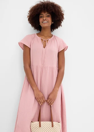 Jurk van zachte mousseline • asroze • bonprix online shop