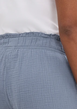 Mousseline short van katoen • rookblauw • bonprix online shop