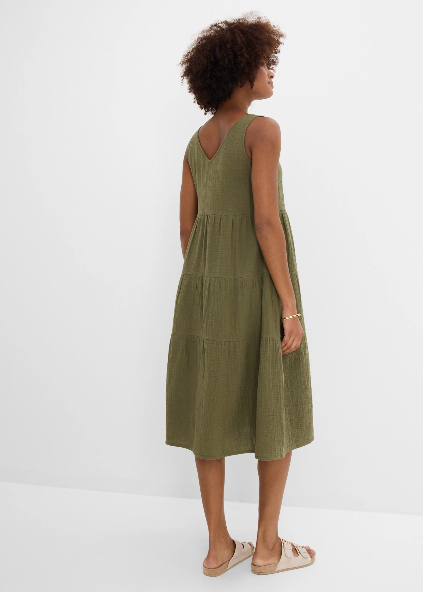 Rochie din muselină din bumbac 100% • oliv închis • magazin bonprix