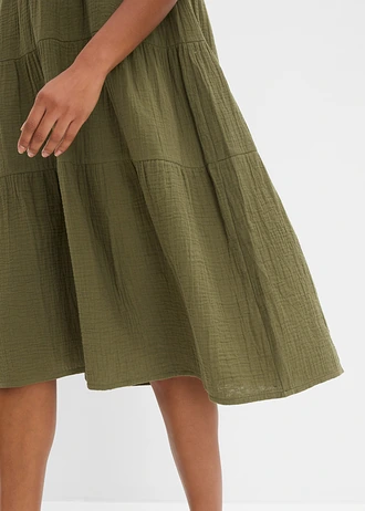 Robe en gaze 100% coton • olive foncé • Boutique bonprix