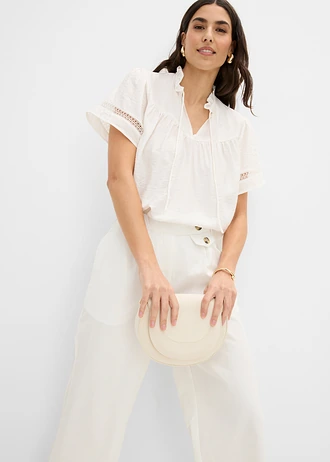 Pantalon large à pinces • écru • Boutique bonprix