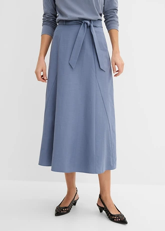 Jupe longue à godets • bleu fumé • Boutique bonprix