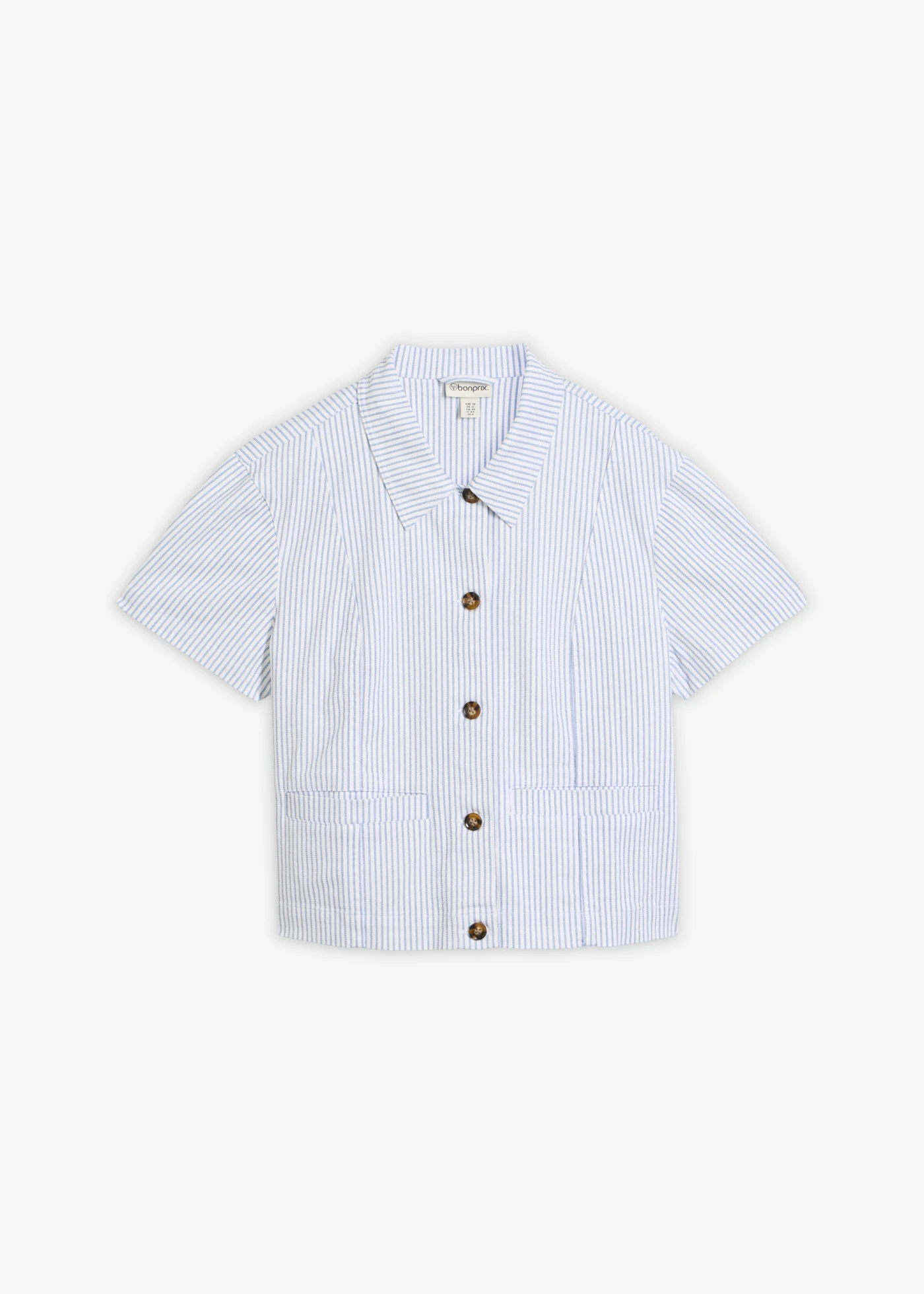 Kurtka jeansowa w paski • biało-niebieski denim w paski • sklep bonprix