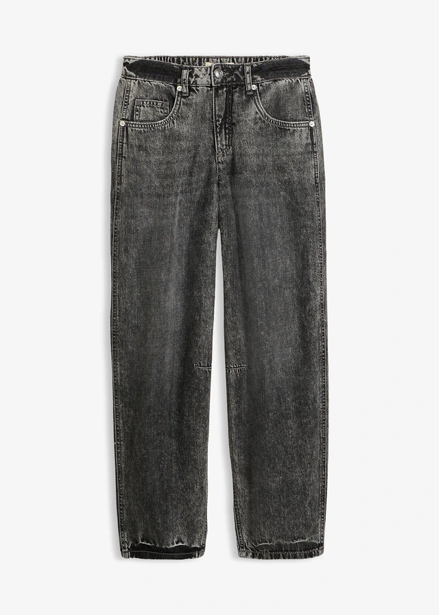 Balloon jeans mid waist, super soft, cropped • grey denim used • bonprix online shop
