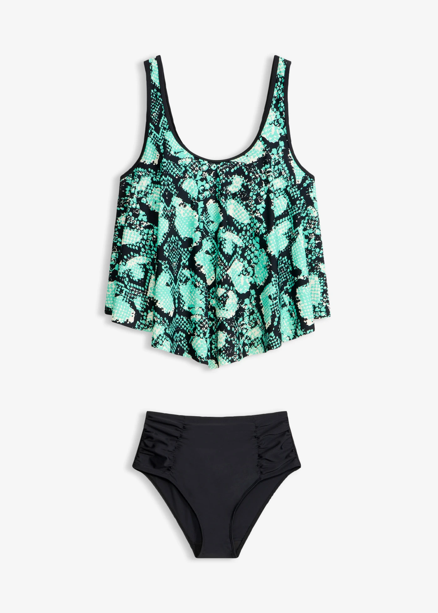 Tankini we wzór skóry węża (komplet 2-cz.) • zielono-czarny we wzór skóry węża • sklep bonprix