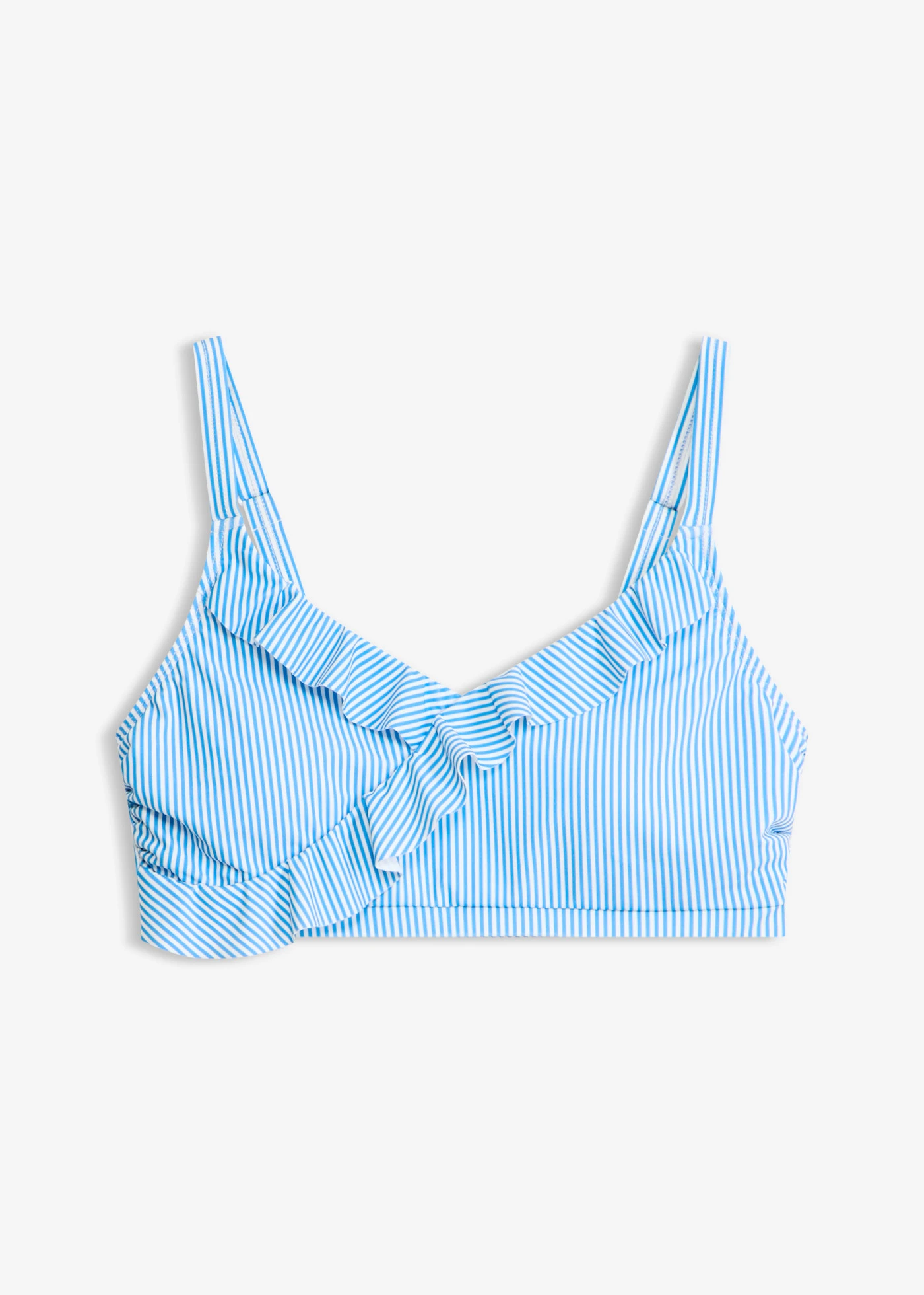Haut de maillot brassière couvrant • bleu clair/blanc rayé • Boutique bonprix
