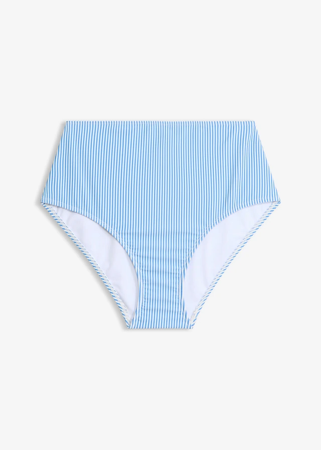 Bikinové nohavičky s vysokým pásom • svetlomodrá/biela pozdĺž pásikované • obchod bonprix