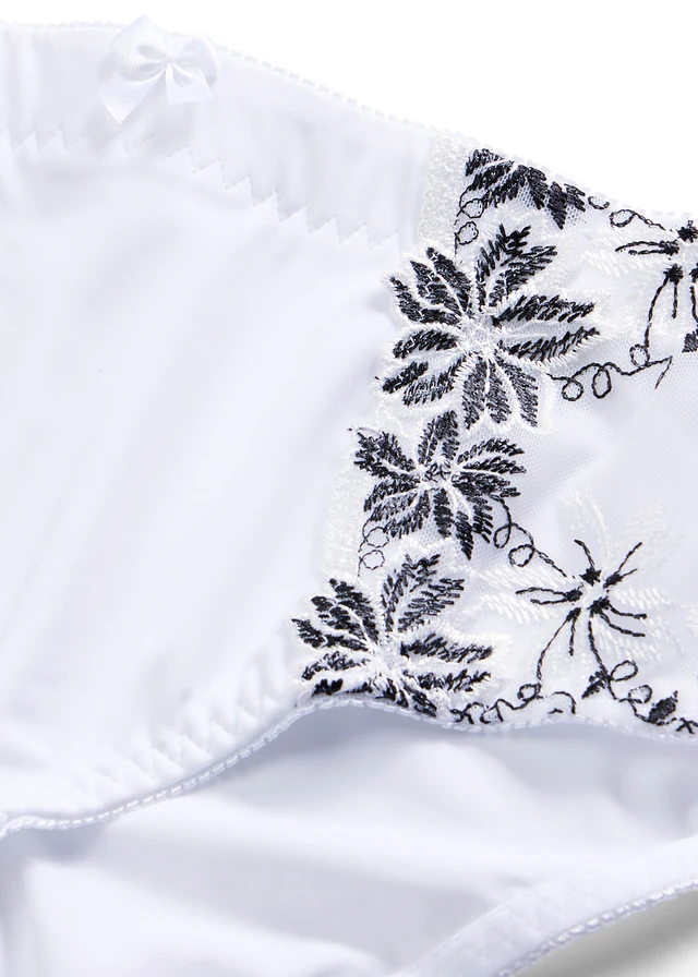 Corrigerende slip met elegant borduursel (set van 2) • wit+wit-zwart • product-page.page-title-suffix
