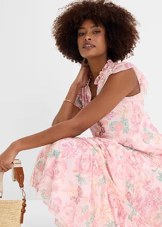 Blouse en mesh doux • rose clair floral • Boutique bonprix