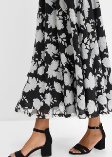 Jupe longue • noir floral • Boutique bonprix