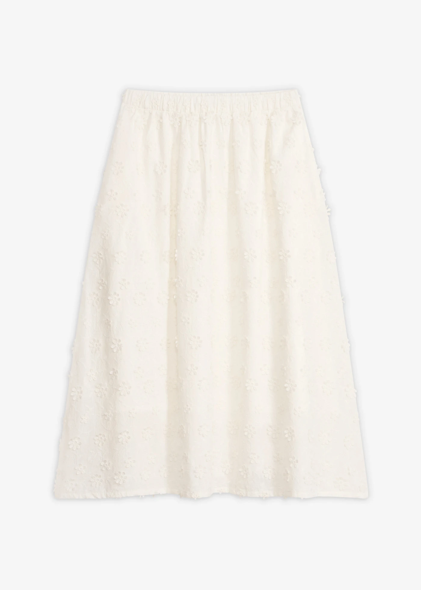 Jupe midi à broderie florale • ecru • Boutique bonprix
