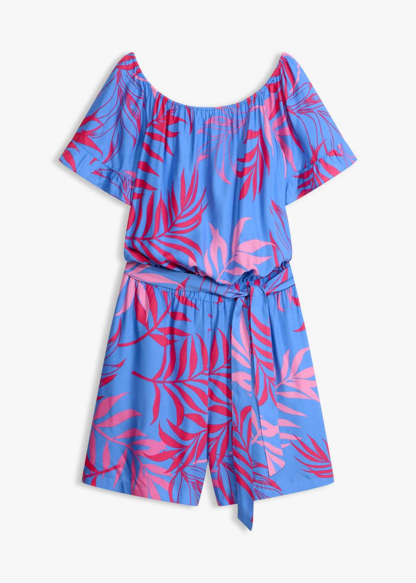 Combishort à encolure Bardot • bleu moyen-fuchsia • Boutique bonprix