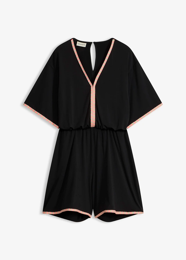 Jersey jumpsuit • zwart-neon multicolour • bonprix online shop