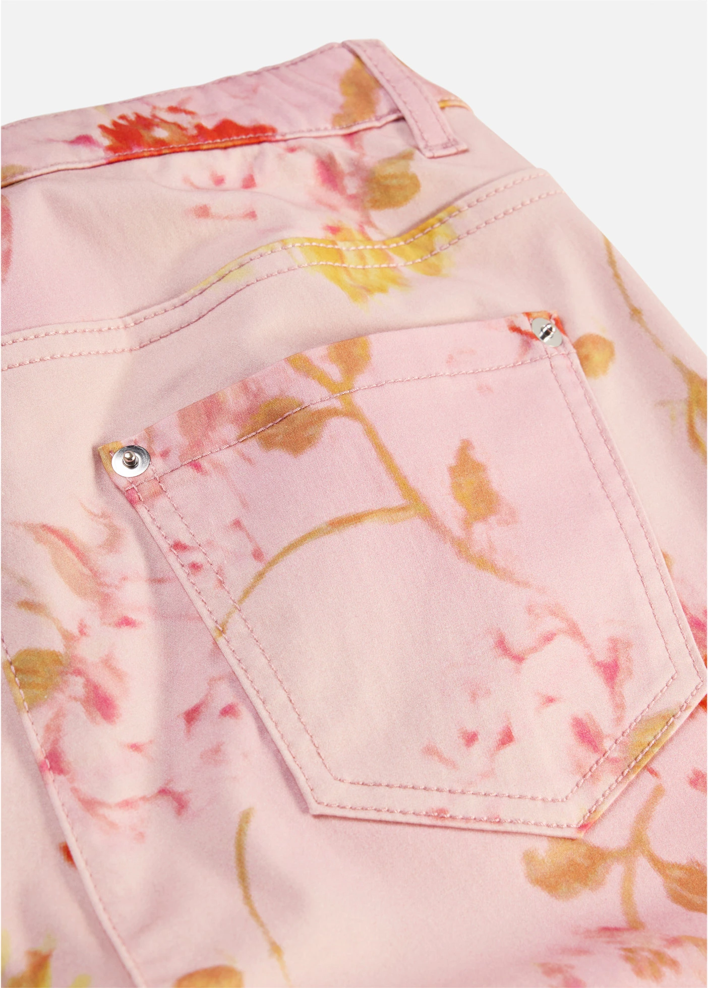 Stretchbroek met bloemenprint • roze gebloemd • bonprix online shop