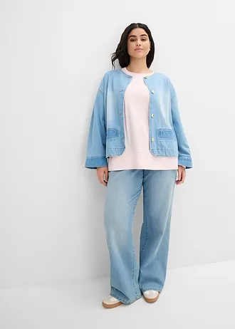 Tričko s dlouhým rukávem, z organické bavlny, barva: světle růžová