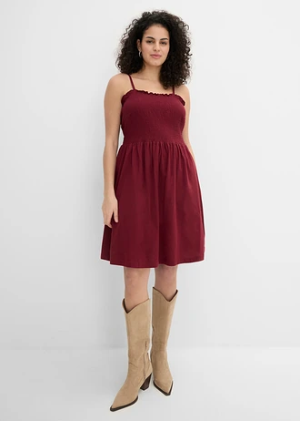 Robe en jersey 100% coton, Couleur: rouge érable