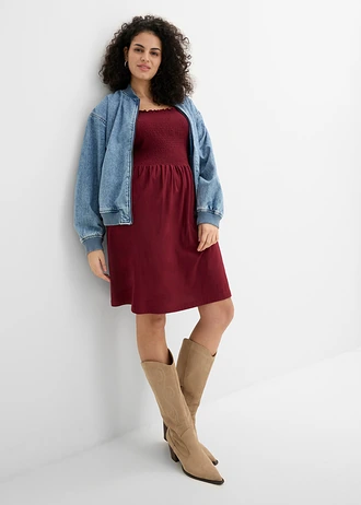Robe en jersey 100% coton, Couleur: rouge érable