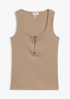 Top côtelé 100% coton • taupe • Boutique bonprix