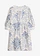 Rochie mini din material cu viscoză, culoare: albastru cu imprimeu