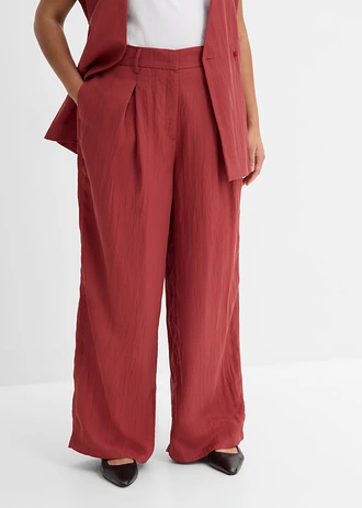 Pantalon estival à pinces, Couleur: rouge désert