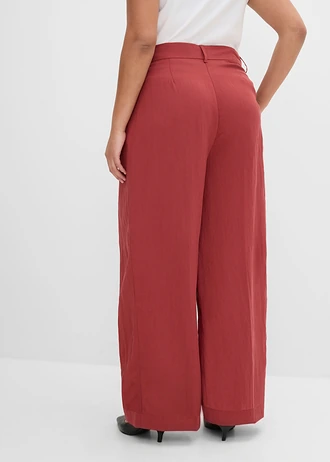 Pantalon estival à pinces, Couleur: rouge désert