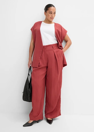 Pantalon estival à pinces, Couleur: rouge désert