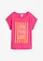 T-shirt 100% coton, Couleur: fuchsia-rose-orange vif imprimé