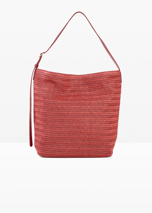 Geantă stil sac, aspect de paie