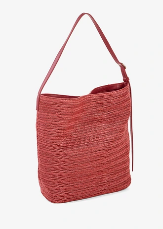 Sac seau effet paille • rouge désert • Boutique bonprix