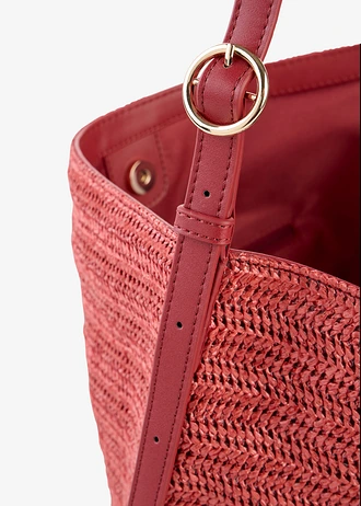 Sac seau effet paille • rouge désert • Boutique bonprix