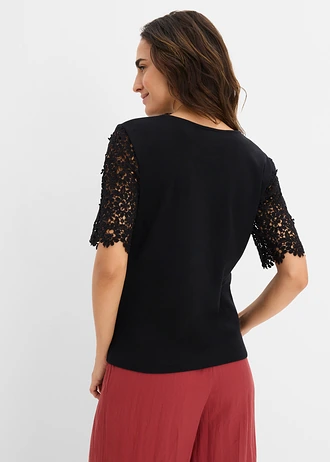 T-shirt en coton, Couleur: noir