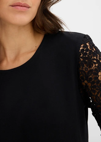 Bluză din bumbac • negru • magazin bonprix