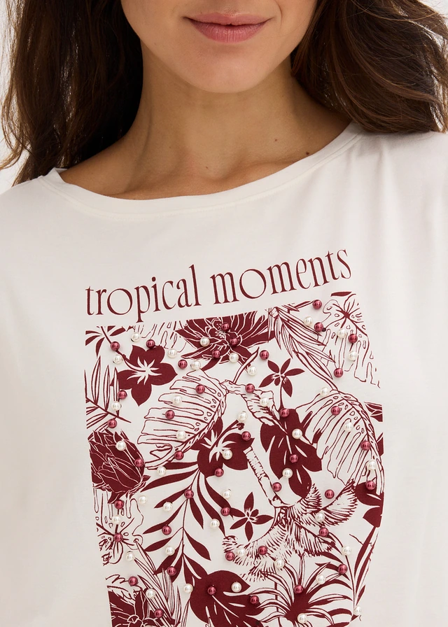 T-shirt en jersey viscose • ecru • product-page.page-title-suffix