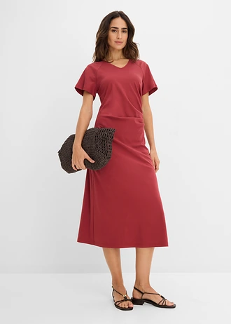 Jersey jurk van katoen • woestijnrood • bonprix online shop