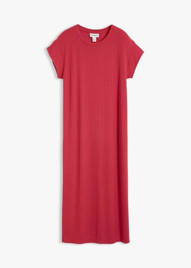 Úpletové šaty z viskózového mixu • čerešňovo červená • obchod bonprix