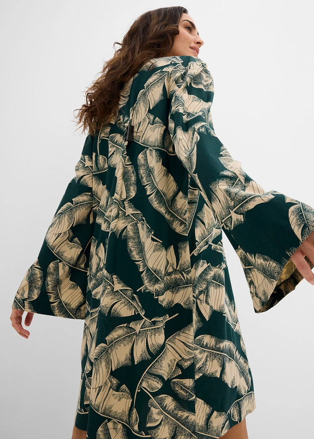 Robe-tunique fluide • vert profond-sable clair imprimé • product-page.page-title-suffix