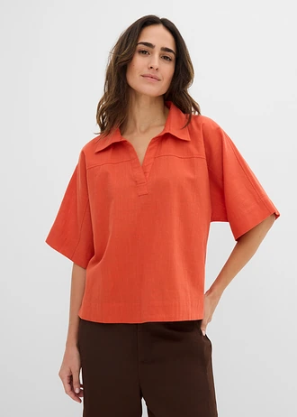 Blouse longue 100% coton • rouge cannelle • Boutique bonprix