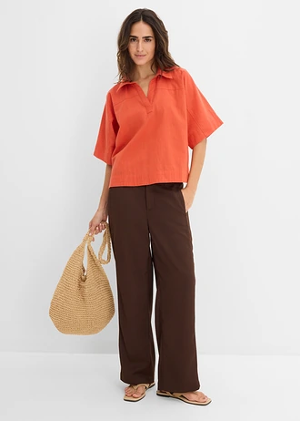 Tuniek van puur katoen • kaneelrood • bonprix online shop