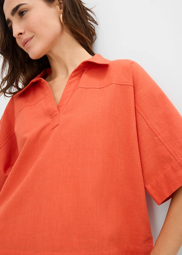 Blouse longue 100% coton • rouge cannelle • product-page.page-title-suffix