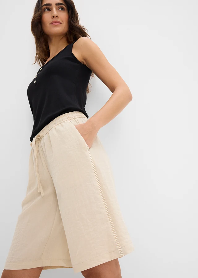 Bermuda à taille élastiquée • sable clair • Boutique bonprix