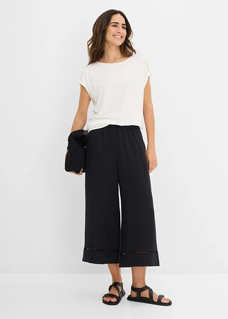 T-shirt avec dentelle, Couleur: écru