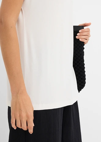 T-shirt avec dentelle • écru • Boutique bonprix