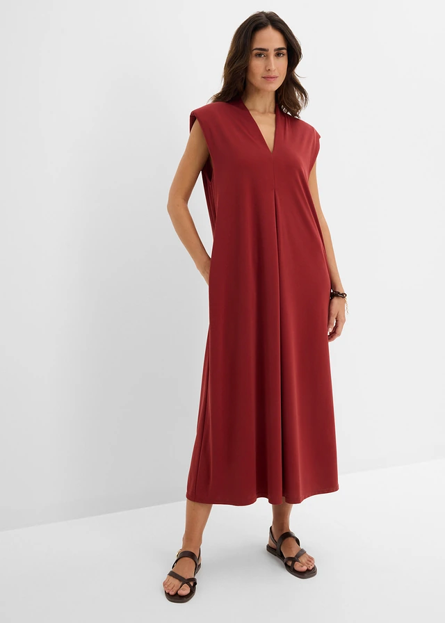 Robe en jersey viscose avec épaulettes