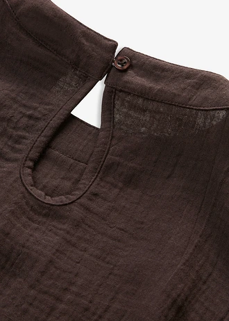 Blouse douce en gaze de coton • marron foncé • Boutique bonprix