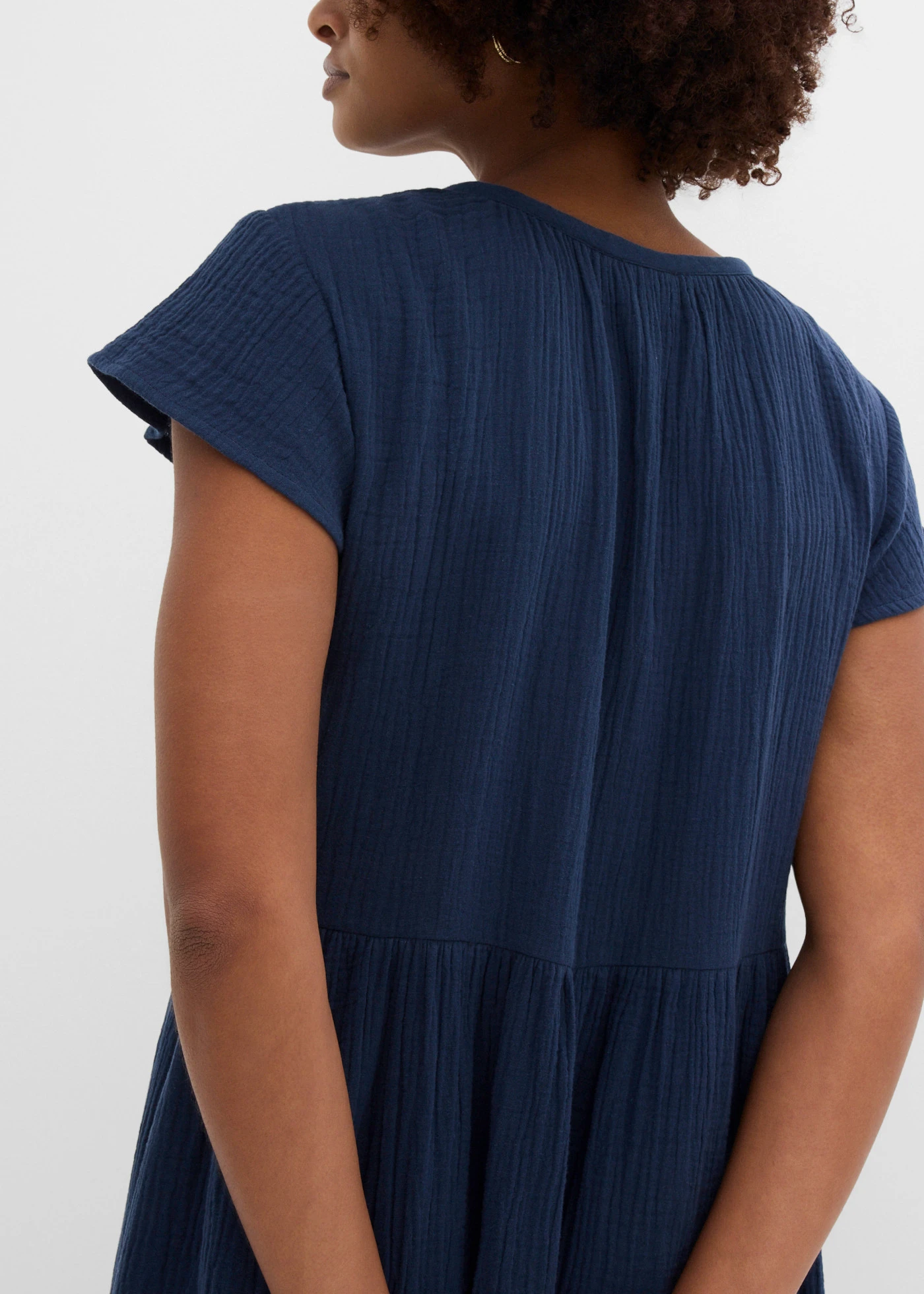 Jurk van zachte mousseline • donkerblauw • bonprix online shop