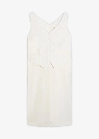 Rochie etui cu aspect de vestă și lyocell • ecru • magazin bonprix