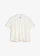 Blouse met korte mouwen en kanten inzetstukken, Kleur: parelwit