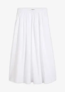 Jupe midi 100% coton, Couleur: rouge piment