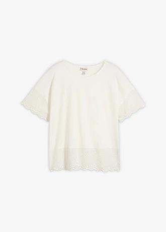 T-shirt z czystej bawełny organicznej • biel wełny • sklep bonprix