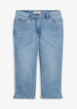 Strečové džíny Straight, Mid Waist, barva: světle modrý denim used